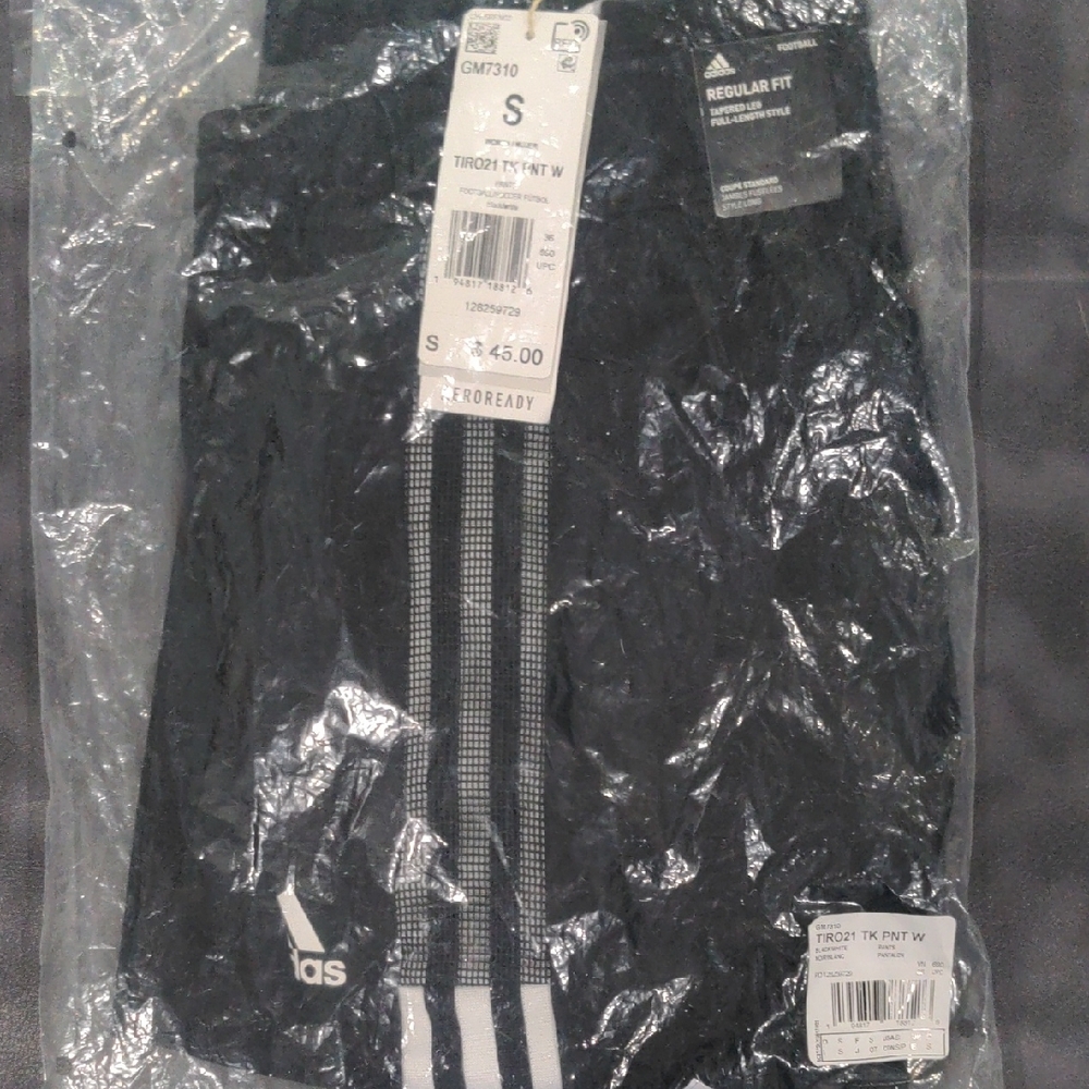 adidas Black Track Pants with White Stripes